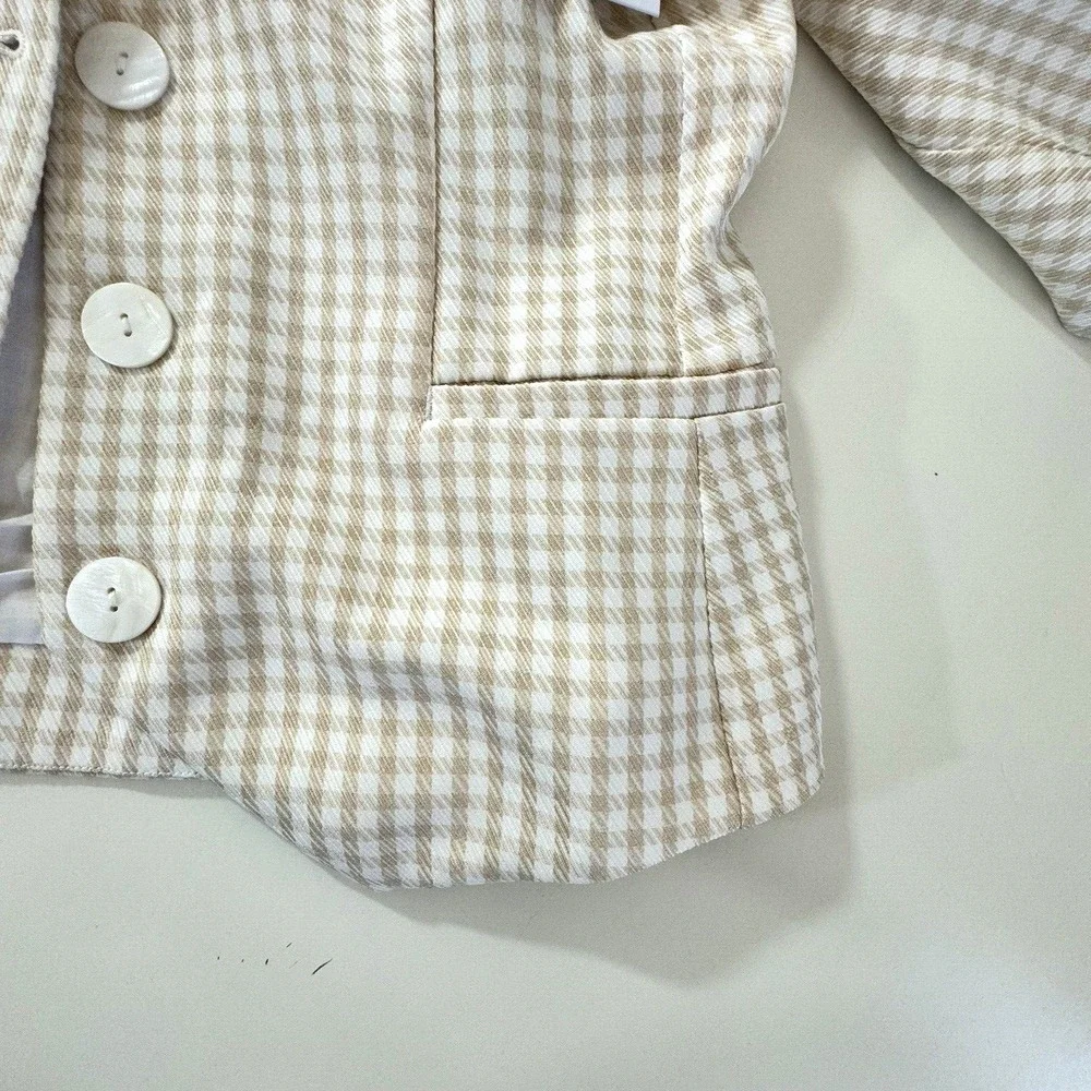 Song Of Style x Revolve Blazer Women's L Beige Check NWT‎ $228